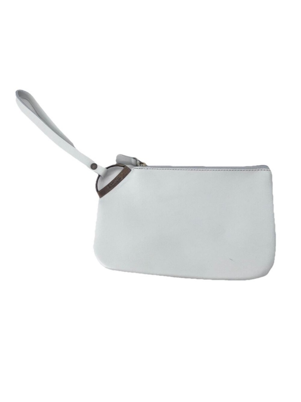 Corium White Leather Wristlet Clutch Bag Made in Argentina NEW